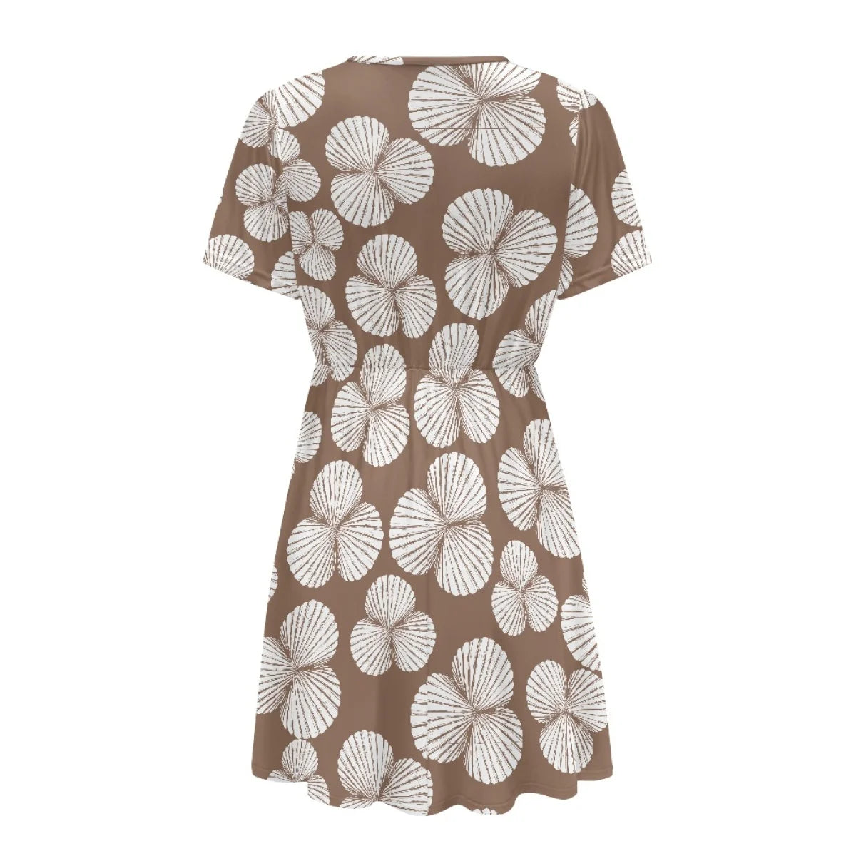 Custom All-Over Print Women's V-Neck Short Sleeve Dress - French Style A-Line Mini Gown