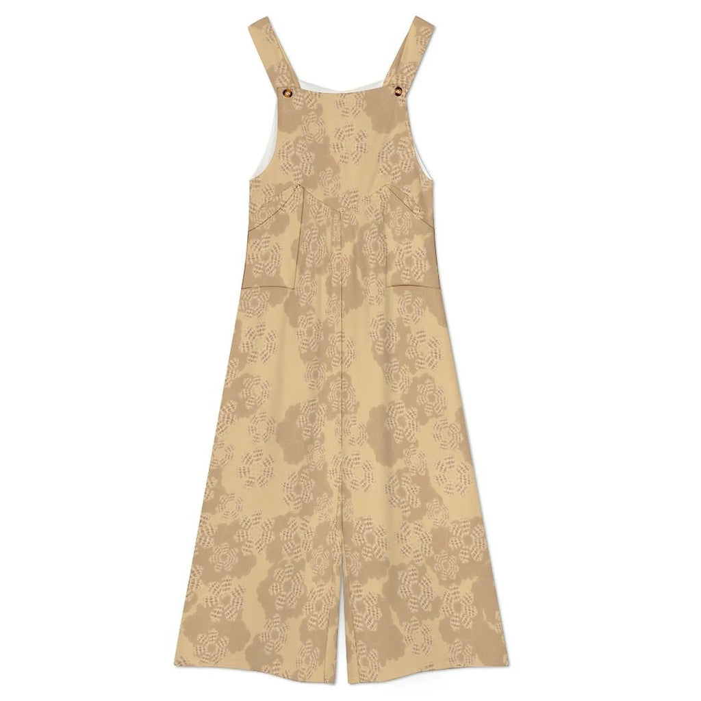 Custom All-Over Print Women's Camisole Wide-Leg Jumpsuit - Relaxed Square Neck Romper with Pockets