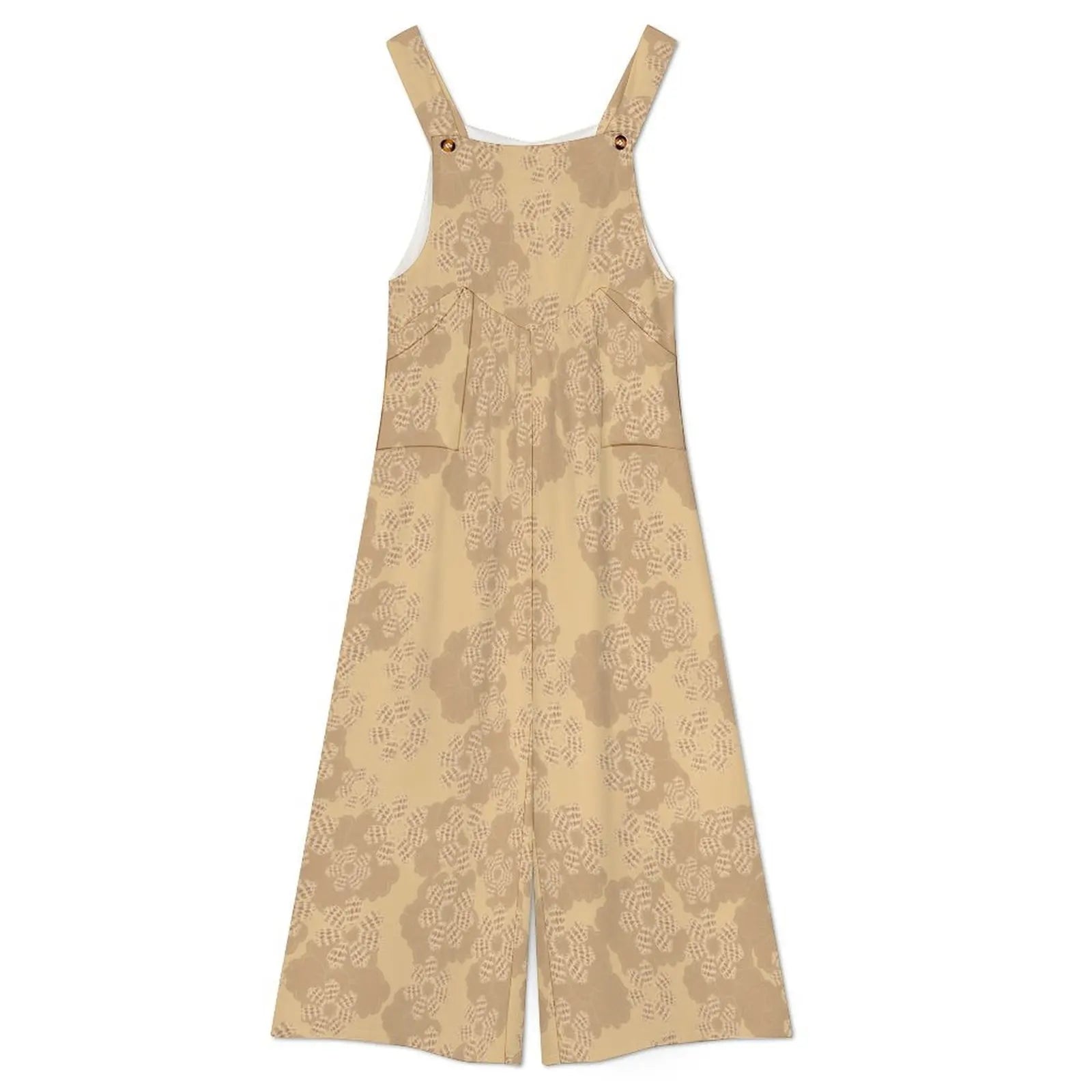 Custom All-Over Print Women's Camisole Wide-Leg Jumpsuit - Relaxed Square Neck Romper with Pockets
