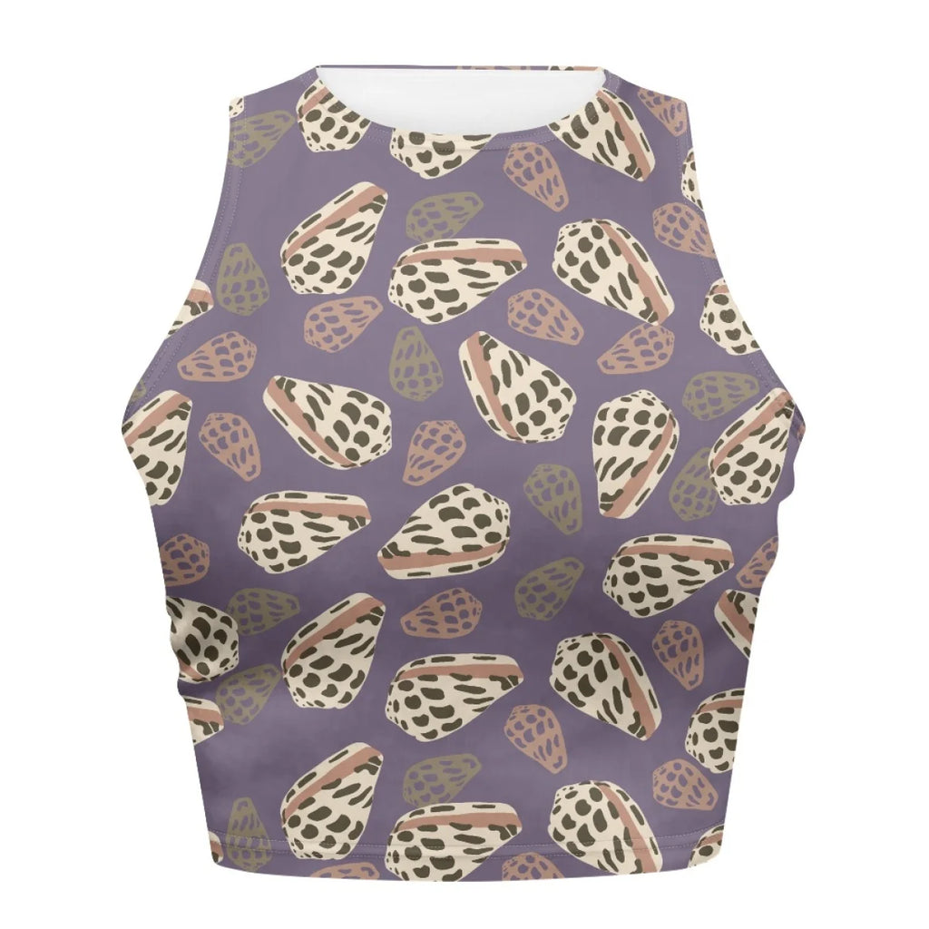 Custom All-Over Print Women's Slim Racerback Crop Top - High-Elastic Fitness Tank