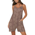 Custom All-Over Print Women's Camisole Romper - Sexy Y-Back Summer Jumpsuit with Pockets