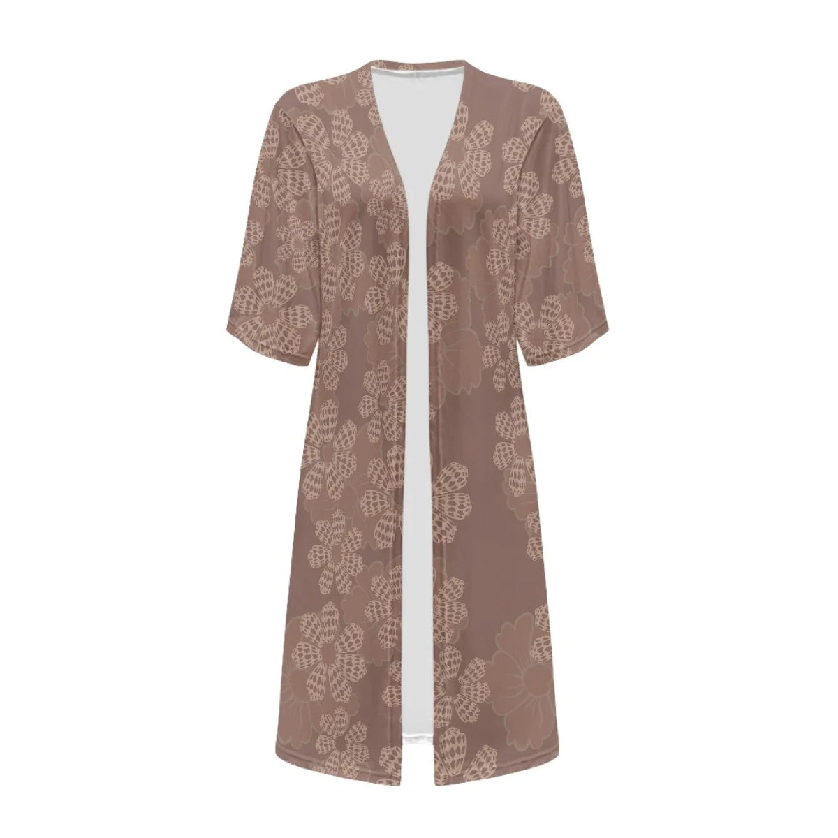 Custom All-Over Print Women's Mid-Length Cardigan Cape - Relaxed Batwing Sleeve Vacation Cover-up