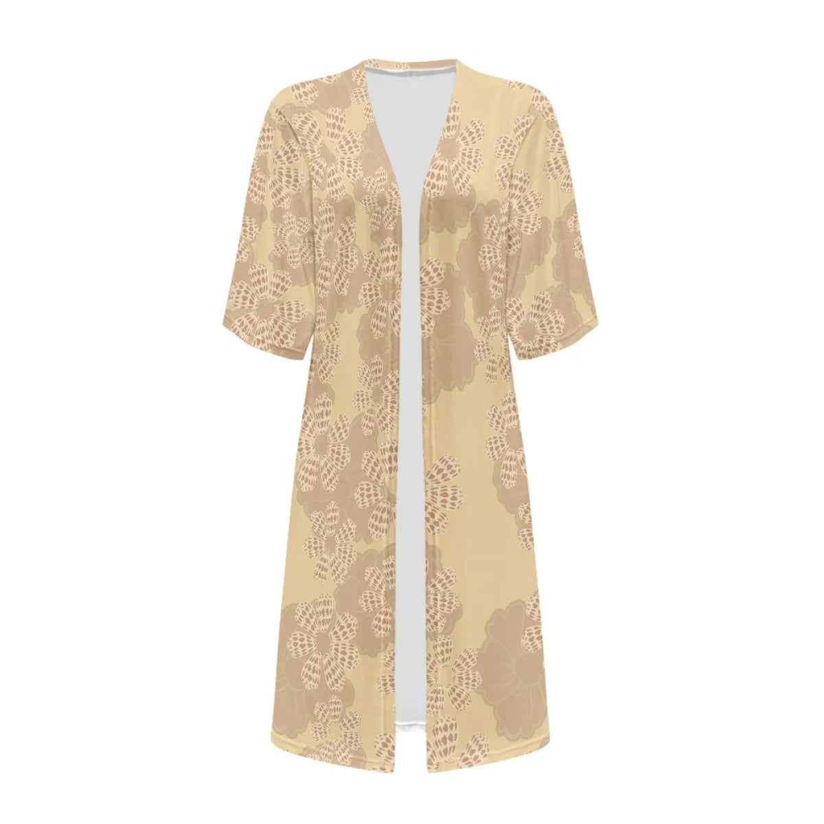 Custom All-Over Print Women's Mid-Length Cardigan Cape - Relaxed Batwing Sleeve Vacation Cover-up