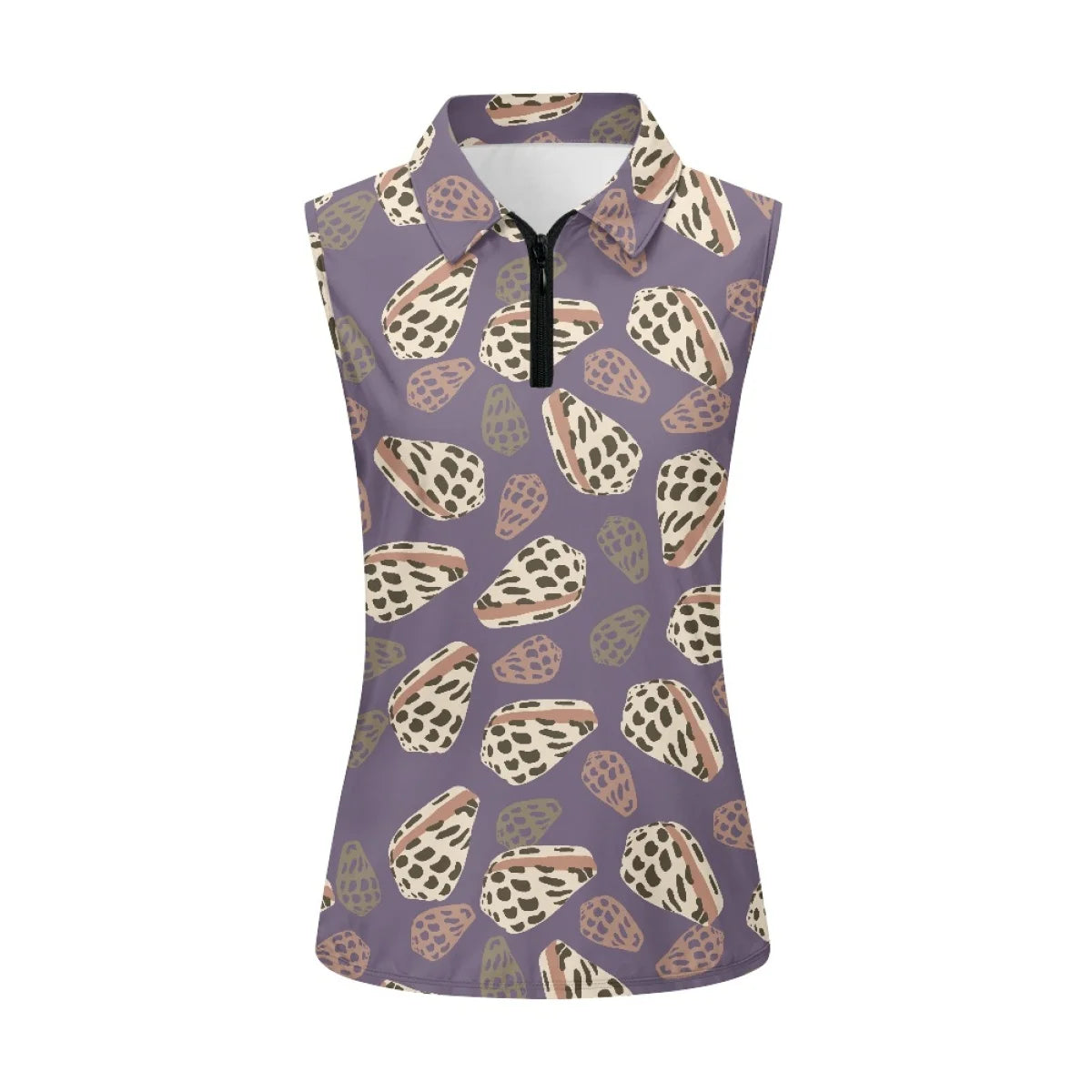 Custom All-Over Print Women's Sleeveless Golf Shirt - Performance 1/4 Zip Polo