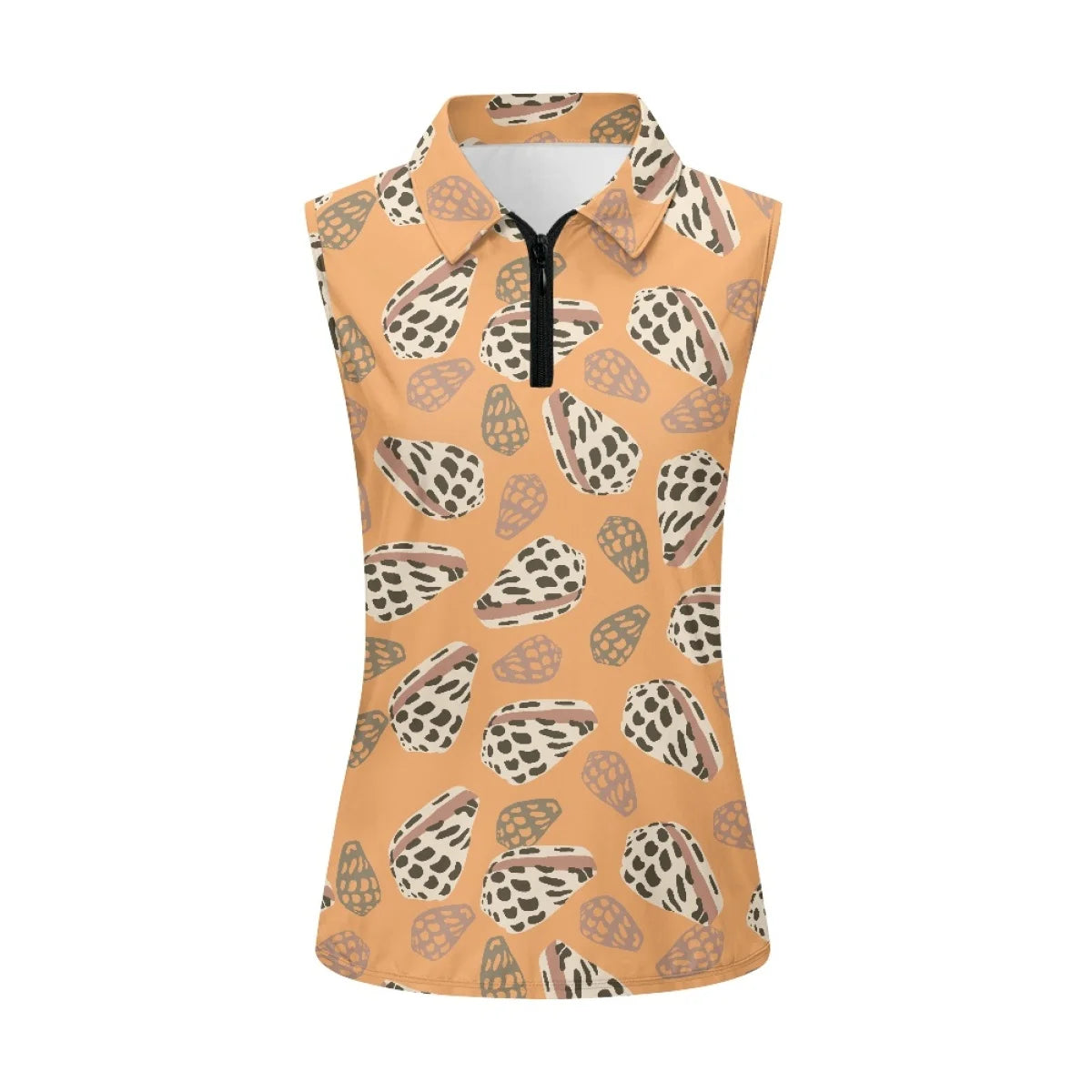 Custom All-Over Print Women's Sleeveless Golf Shirt - Performance 1/4 Zip Polo