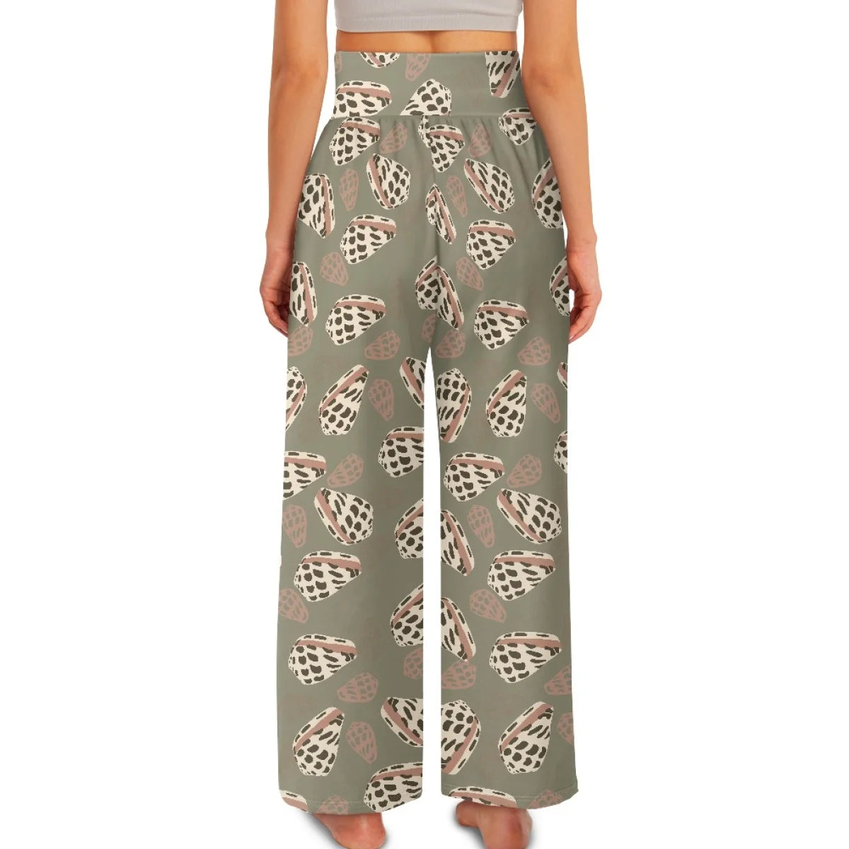Custom All-Over Print Women's High-Waist Wide-Leg Pants - Flowy Summer Trousers