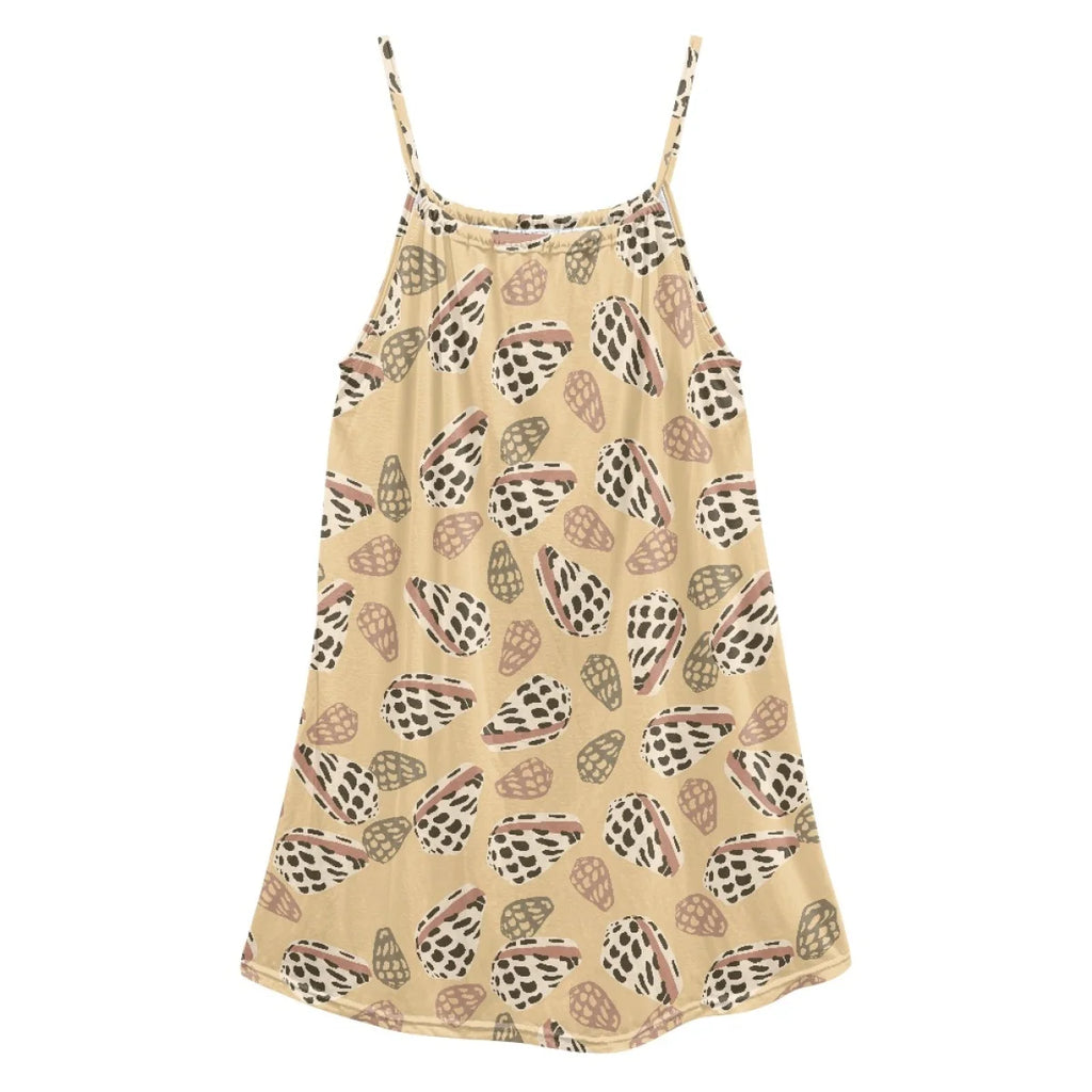Custom All-Over Print Women's Square Neck Spaghetti Strap Nightgown - Soft Cotton-Feel Loungewear