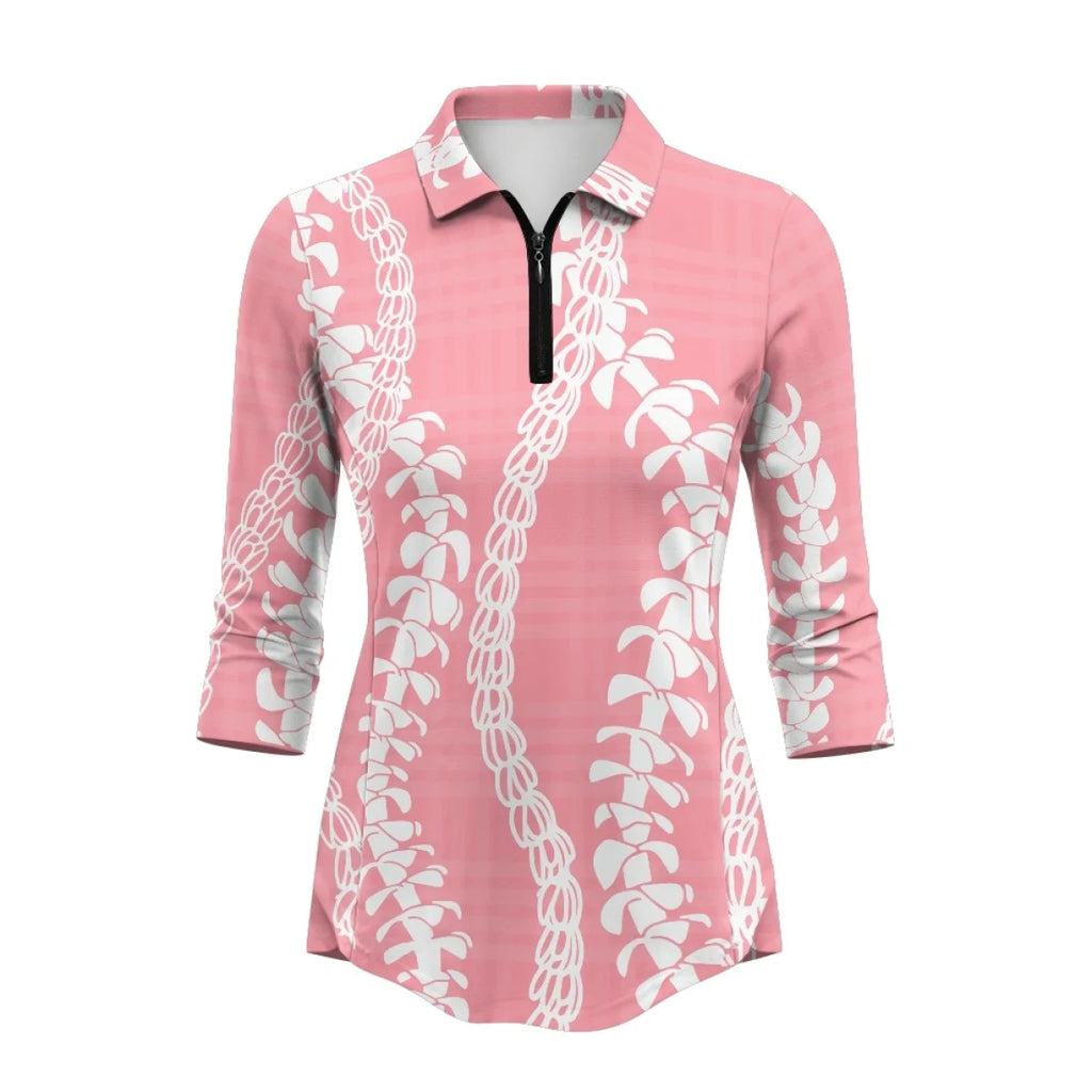 Custom Print Women's 3/4 Sleeve Golf Polo | Sun Protection & Quick-Dry