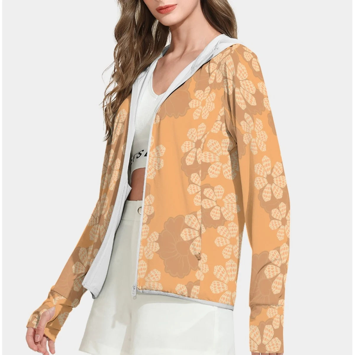 Custom All-Over Print Women's Sun Protection Hoodie - Breathable UV Shield Outdoor Jacket