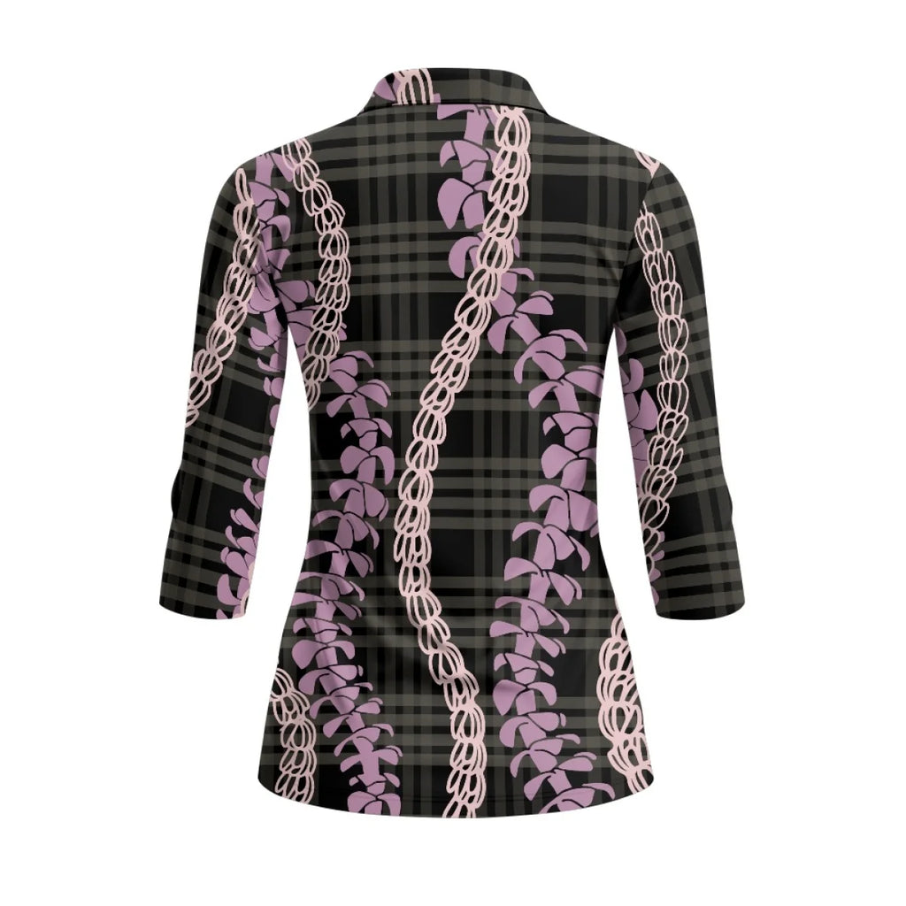 Custom Print Women's 3/4 Sleeve Golf Polo | Sun Protection & Quick-Dry