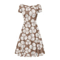 Custom All-Over Print Women's Boat Neck Midi Dress - Elegant A-Line Swing Gown