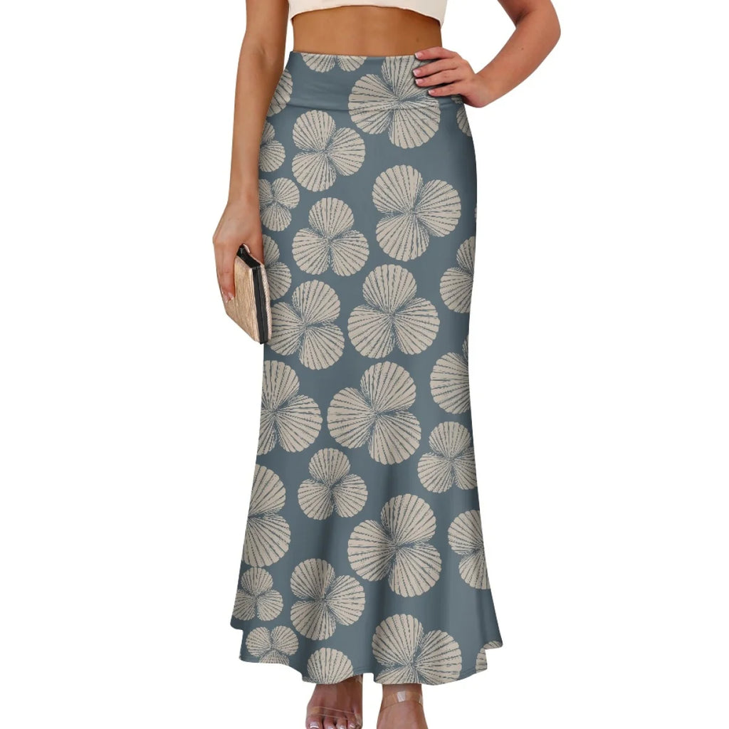 Custom All-Over Print Women's High-Waist A-Line Maxi Skirt - Dual Pocket Slimming Vacation Skirt
