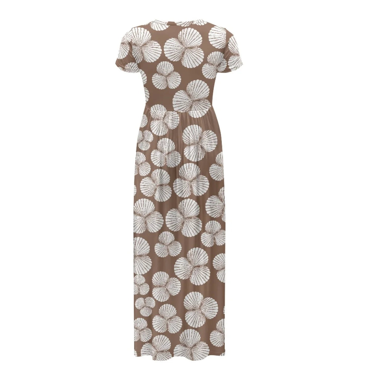 Custom All-Over Print Women's Short Sleeve Maxi Dress - High-Stretch Casual Flowy Gown with Pockets