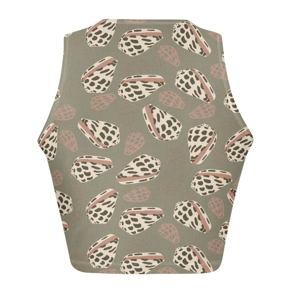 Custom All-Over Print Women's Slim Racerback Crop Top - High-Elastic Fitness Tank