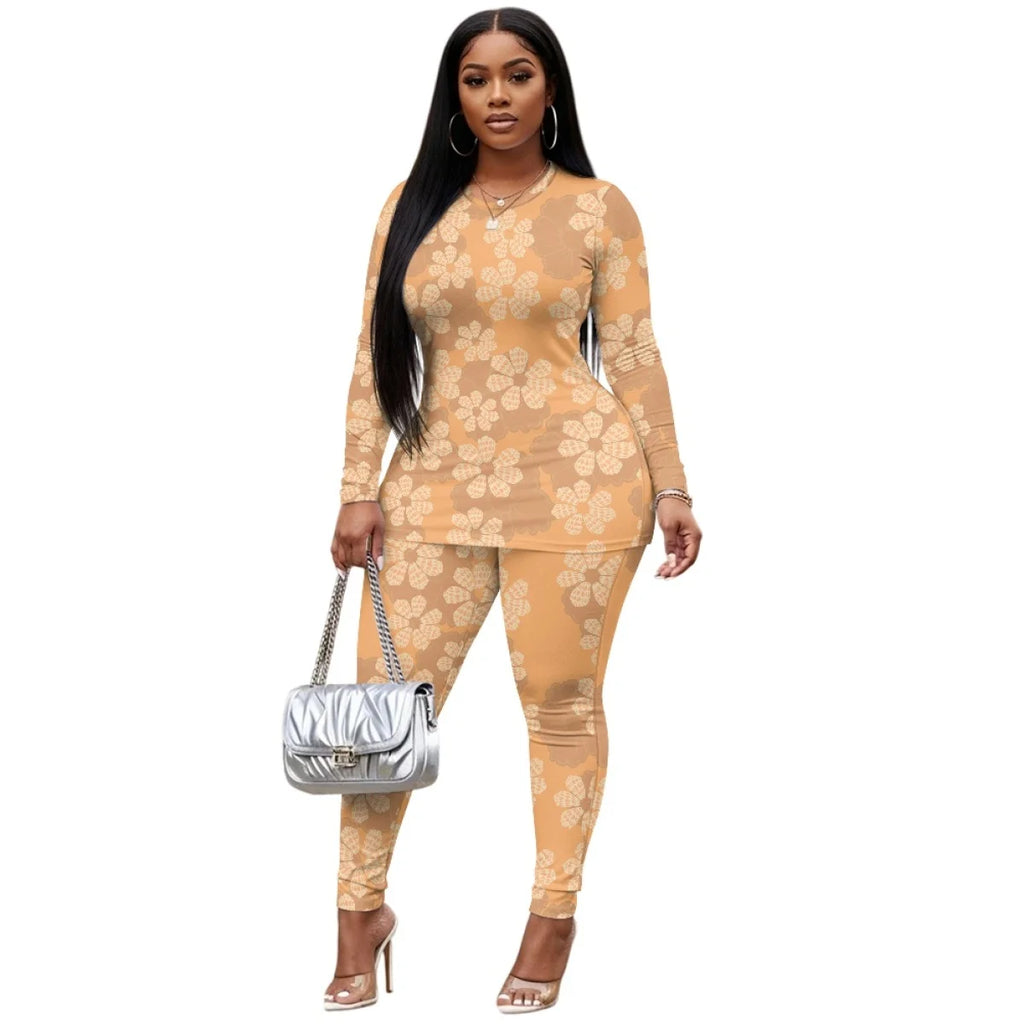 Custom All-Over Print Women's Slim-Fit Yoga Set - Two-Piece High-Performance Activewear