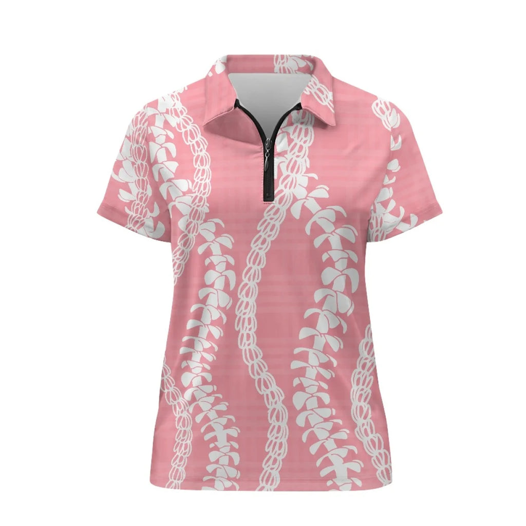 Custom Print Women's Golf Polo Shirt | Quarter-Zip & Quick-Dry Performance
