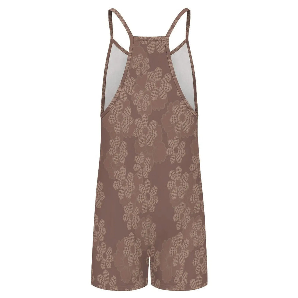 Custom All-Over Print Women's Camisole Romper - Sexy Y-Back Summer Jumpsuit with Pockets