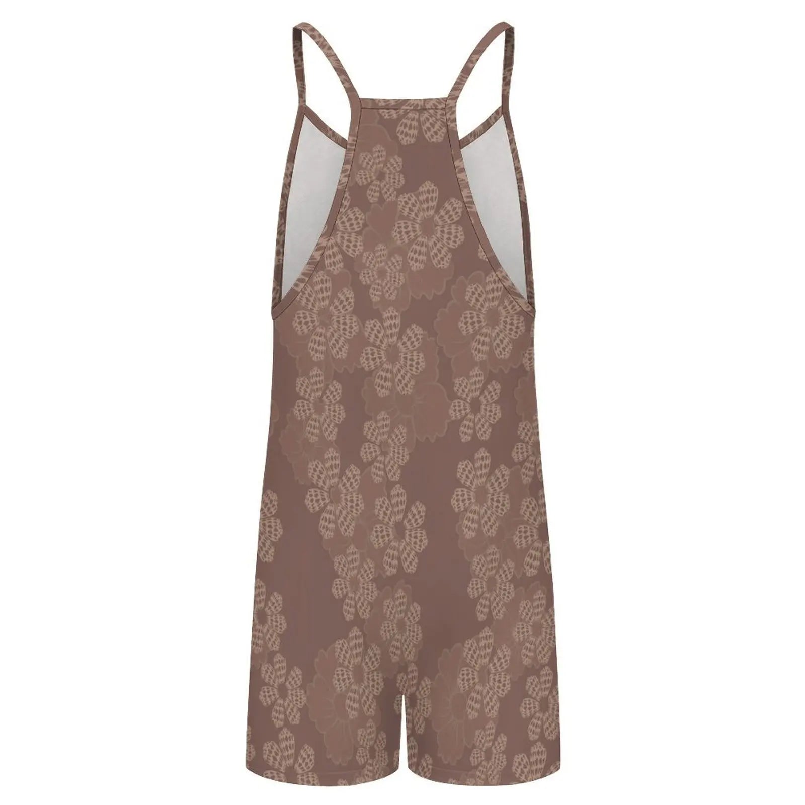 Custom All-Over Print Women's Camisole Romper - Sexy Y-Back Summer Jumpsuit with Pockets