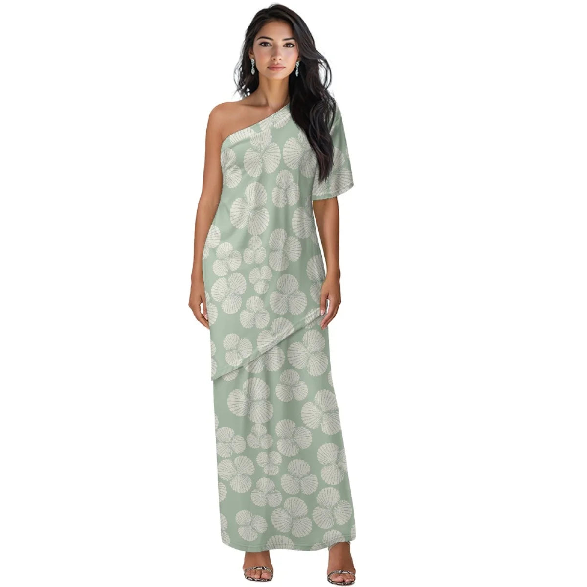 Custom All-Over Print Women's One-Shoulder 2-Piece Resort Set - Asymmetric Top & Split Maxi Skirt