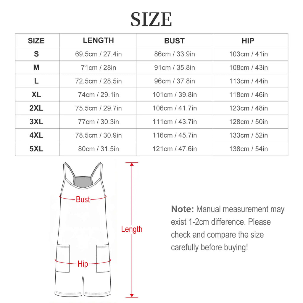 Custom All-Over Print Women's Camisole Romper - Sexy Y-Back Summer Jumpsuit with Pockets