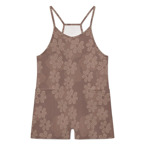 Custom All-Over Print Women's Camisole Romper - Sexy Y-Back Summer Jumpsuit with Pockets