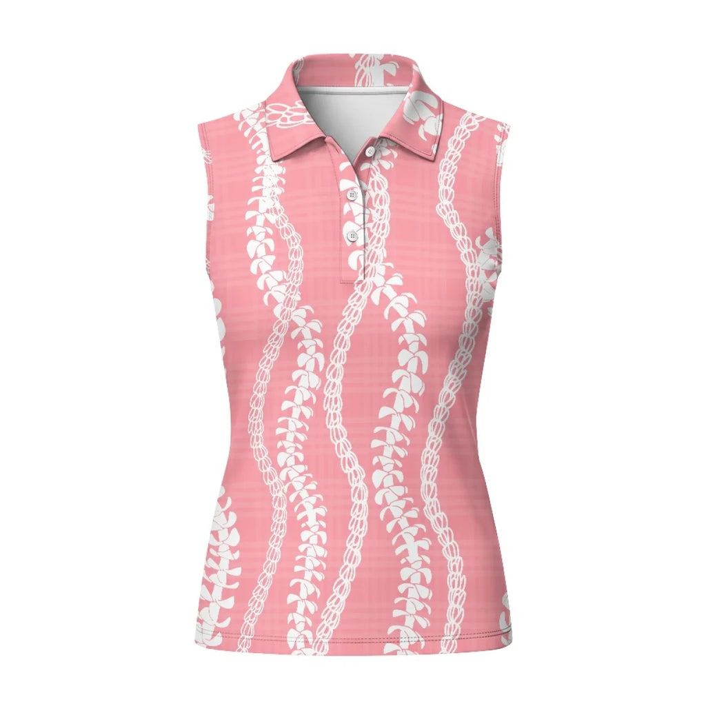 Custom Print Women's Golf Sleeveless Polo Shirt | 3-Button & Racerback
