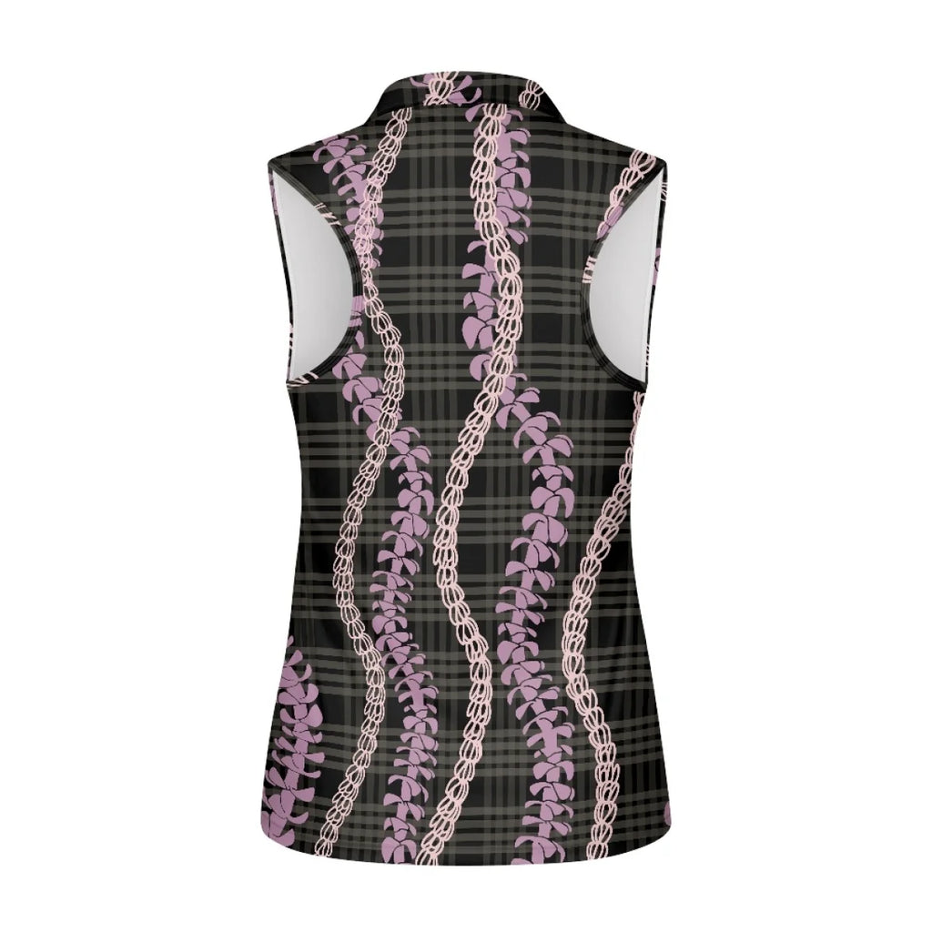 Custom Print Women's Golf Sleeveless Polo Shirt | 3-Button & Racerback