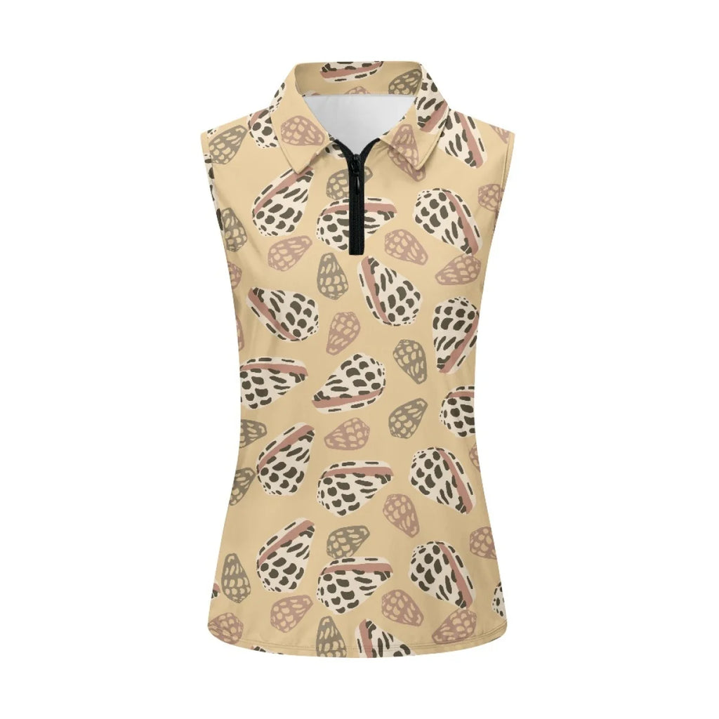 Custom All-Over Print Women's Sleeveless Golf Shirt - Performance 1/4 Zip Polo