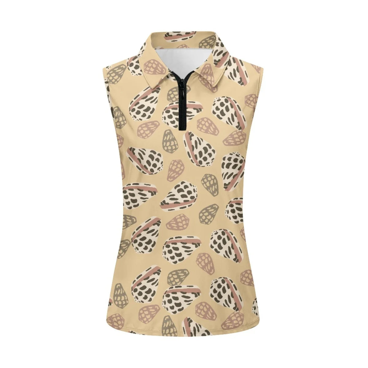 Custom All-Over Print Women's Sleeveless Golf Shirt - Performance 1/4 Zip Polo