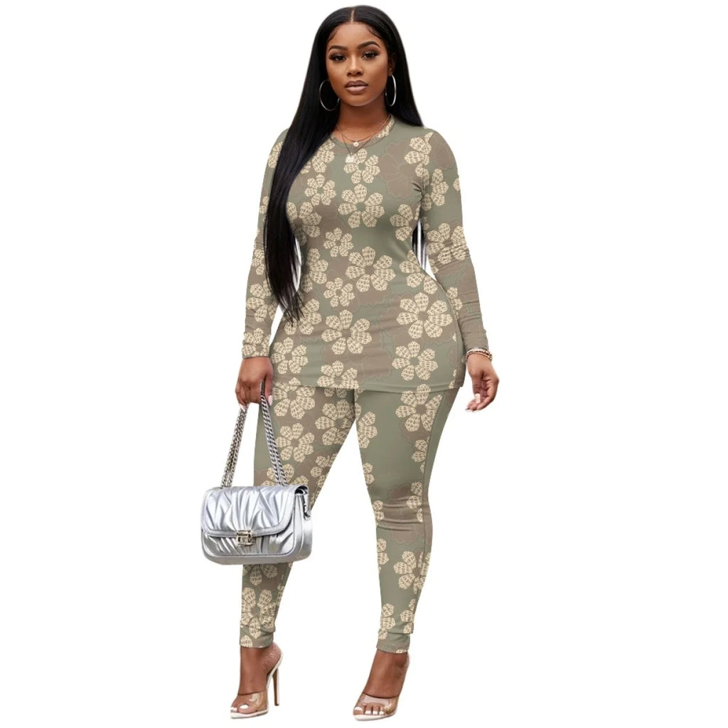 Custom All-Over Print Women's Slim-Fit Yoga Set - Two-Piece High-Performance Activewear