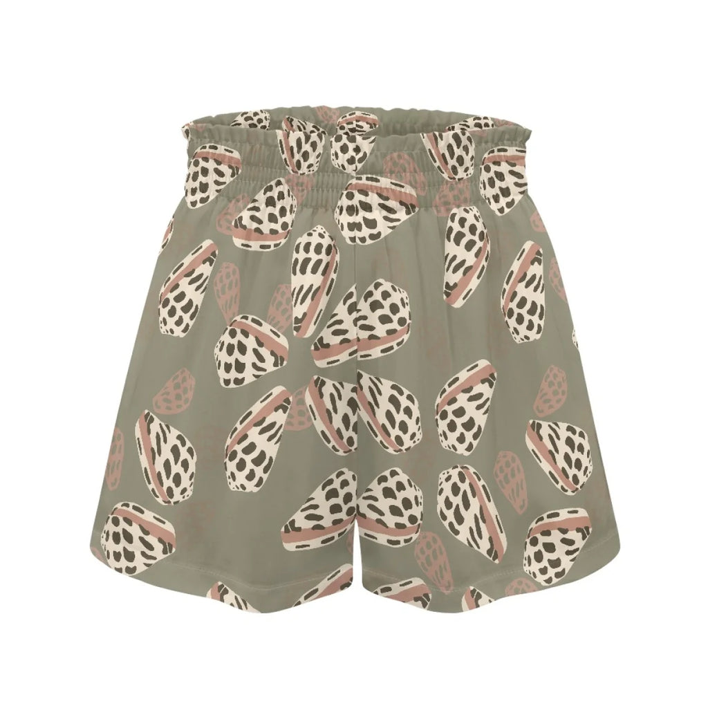 Custom All-Over Print Women's High-Waist Paperbag Shorts - Chic A-Line Summer Bottoms