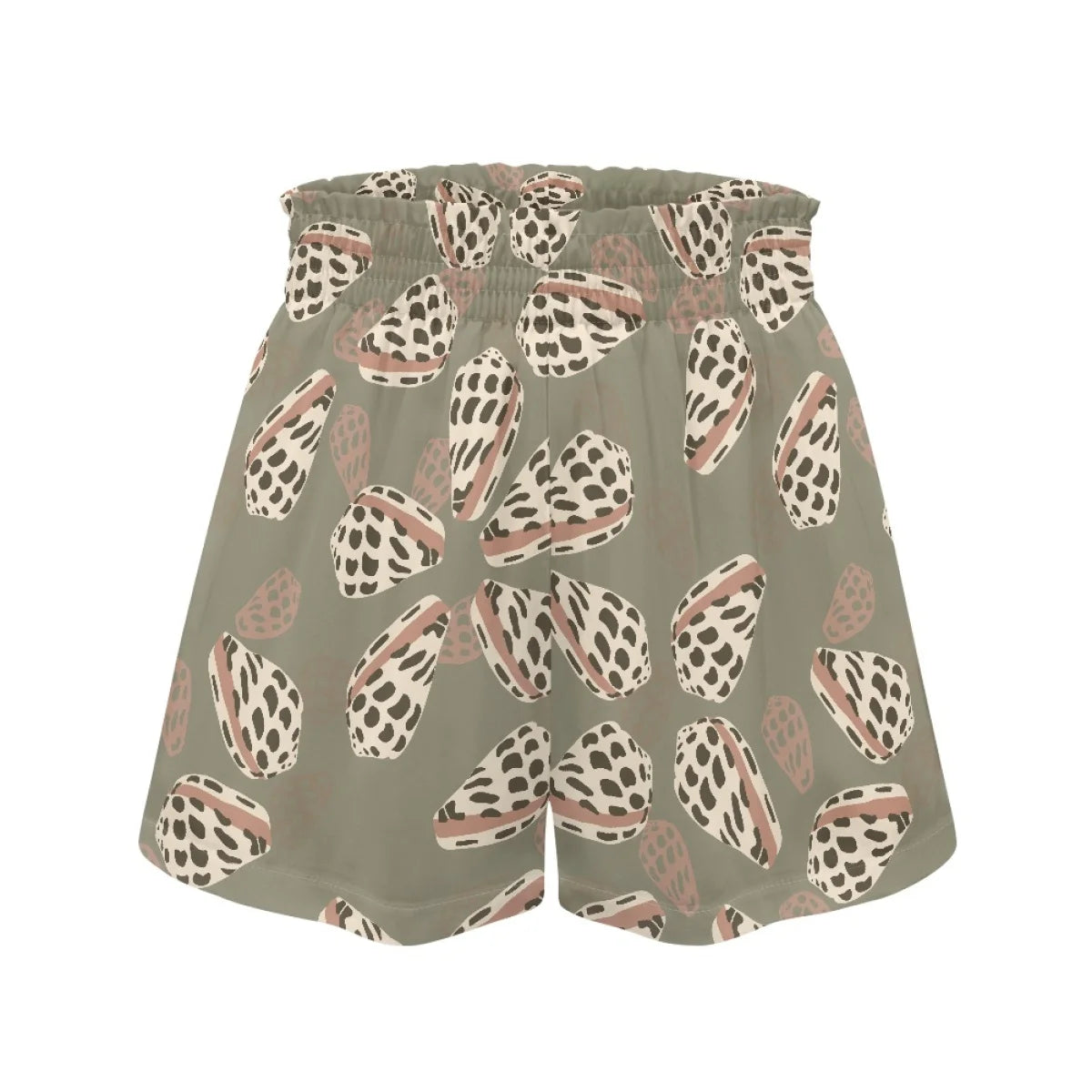 Custom All-Over Print Women's High-Waist Paperbag Shorts - Chic A-Line Summer Bottoms