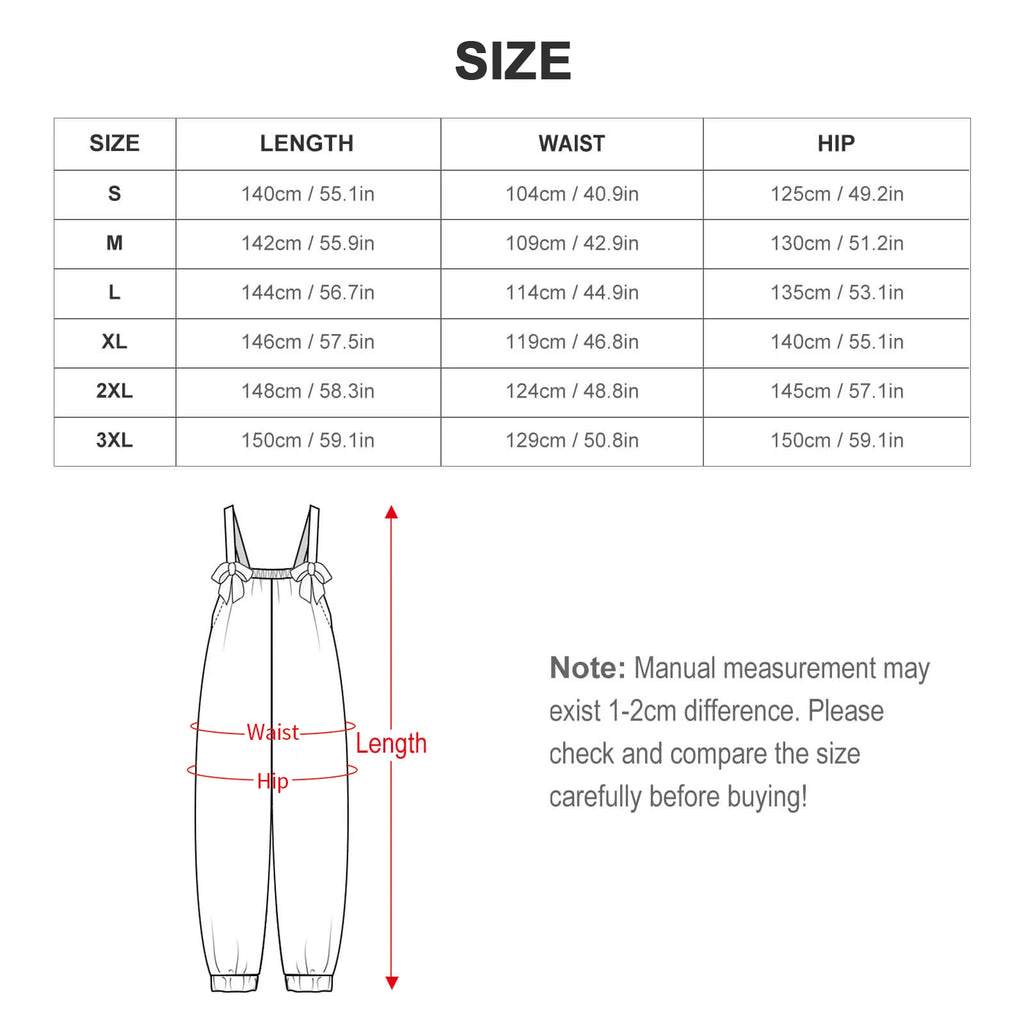 Custom All-Over Print Women's Bow Strap Jumpsuit - Relaxed Cuffed Jogger Romper with Pockets