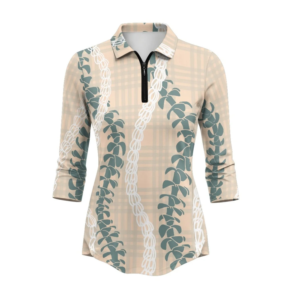 Custom Print Women's 3/4 Sleeve Golf Polo | Sun Protection & Quick-Dry