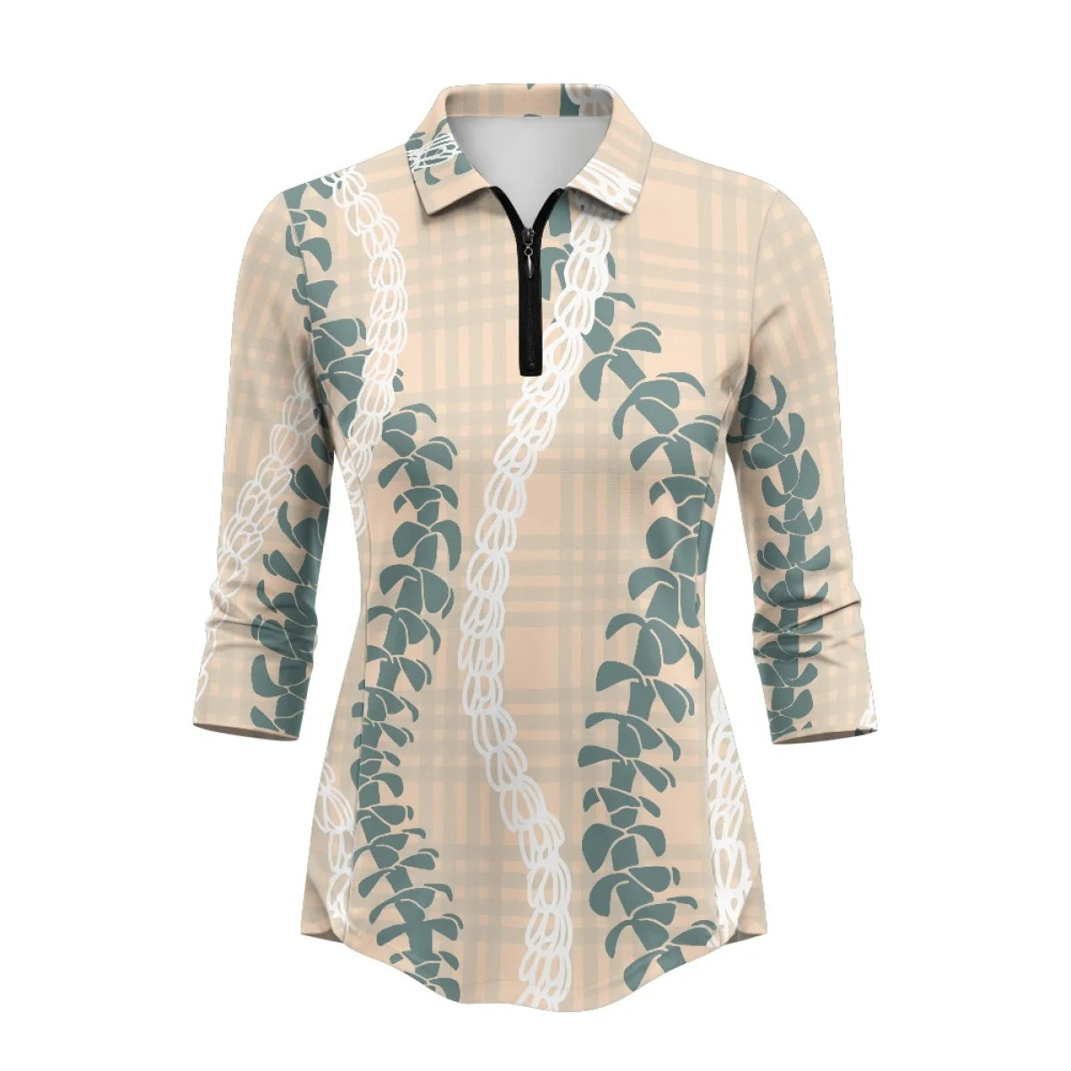 Custom Print Women's 3/4 Sleeve Golf Polo | Sun Protection & Quick-Dry