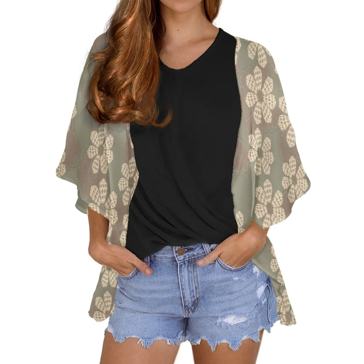 Custom All-Over Print Women's Chiffon Cardigan - Flowy Beach Cover-up & Sun Protection Shirt