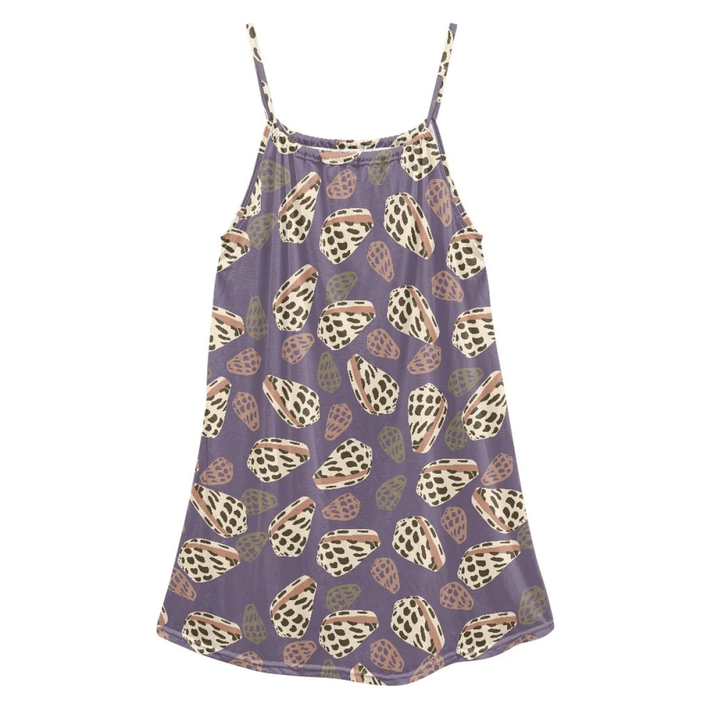 Custom All-Over Print Women's Square Neck Spaghetti Strap Nightgown - Soft Cotton-Feel Loungewear