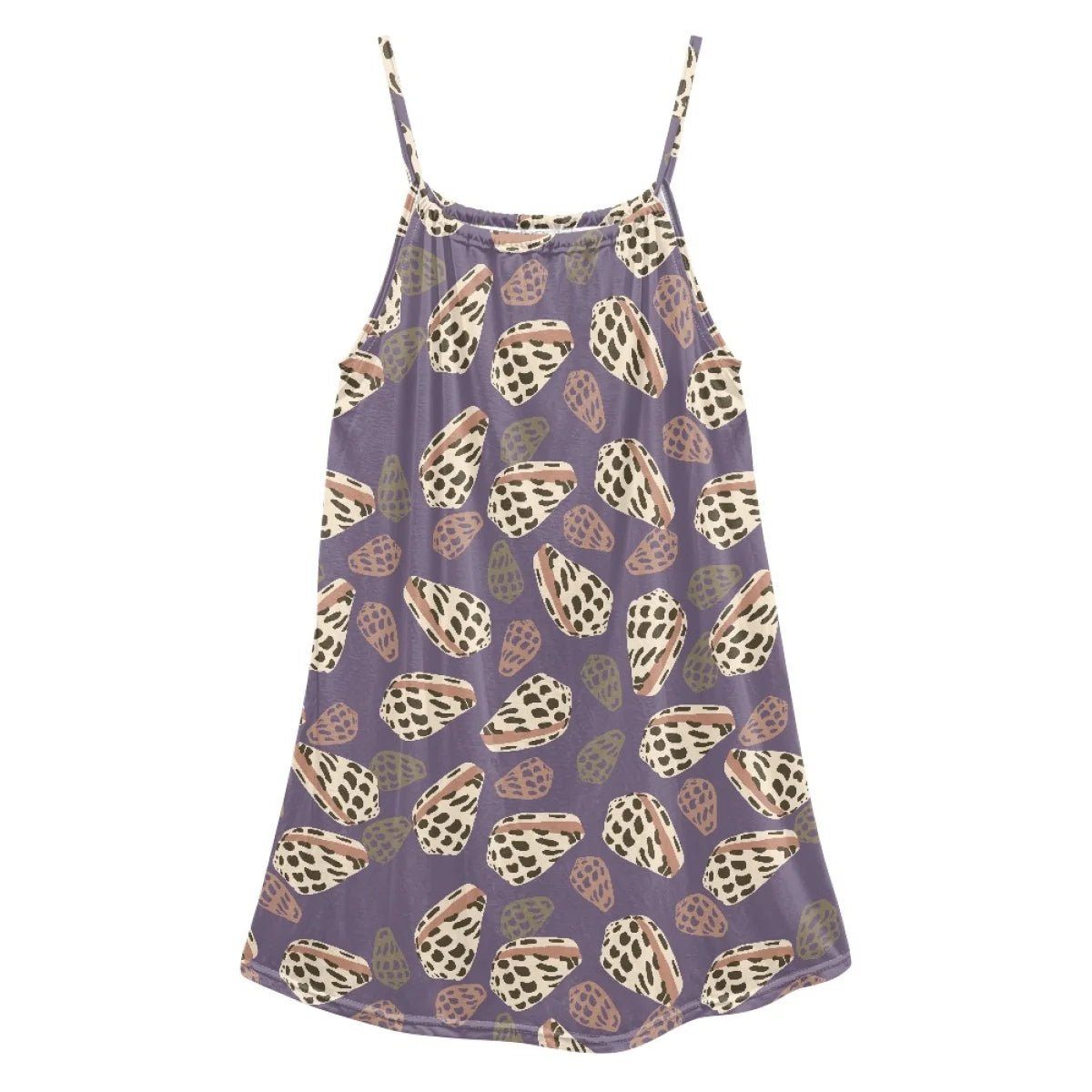 Custom All-Over Print Women's Square Neck Spaghetti Strap Nightgown - Soft Cotton-Feel Loungewear