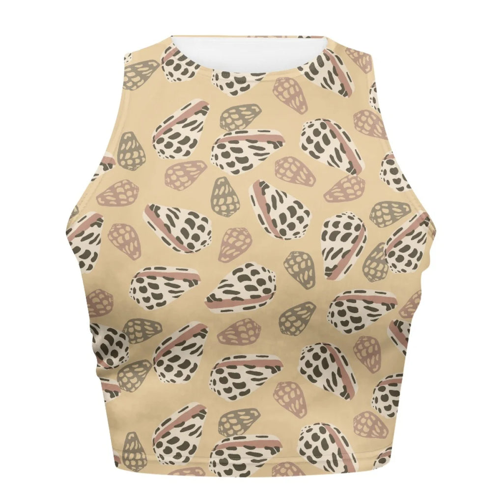 Custom All-Over Print Women's Slim Racerback Crop Top - High-Elastic Fitness Tank