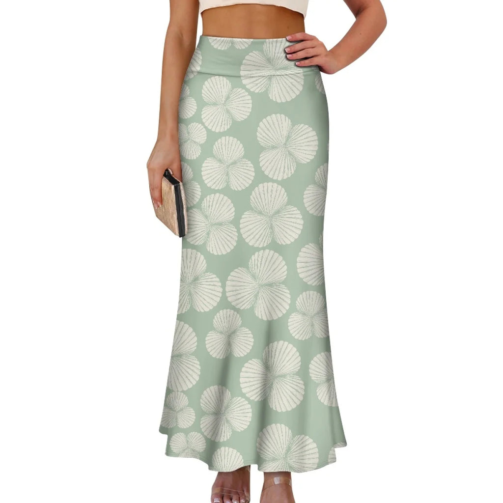 Custom All-Over Print Women's High-Waist A-Line Maxi Skirt - Dual Pocket Slimming Vacation Skirt
