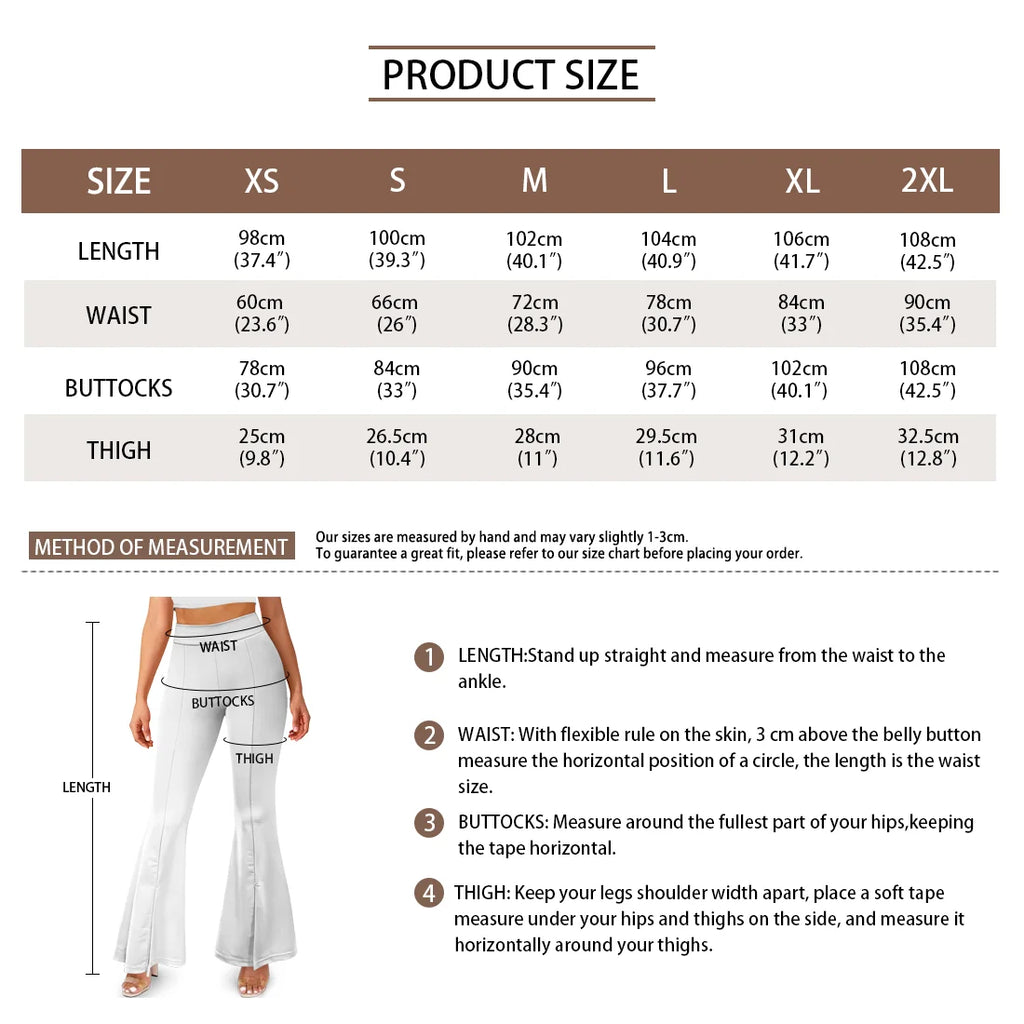 Custom All-Over Print Women's High-Waisted Split Flare Yoga Pants - Leg-Elongating Slit Flare Trousers