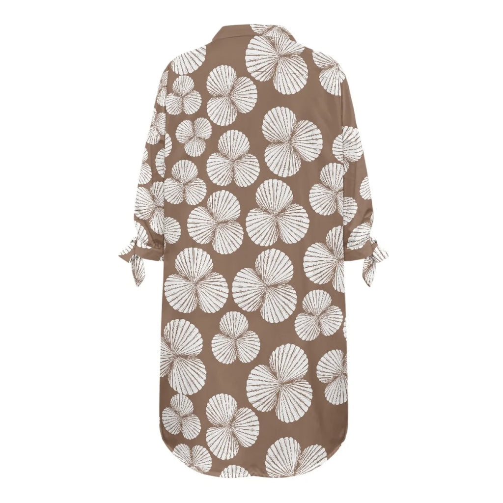 Custom All-Over Print Women's 3/4 Sleeve Shirt Dress - Versatile Beach Cover-up & Sun Protector
