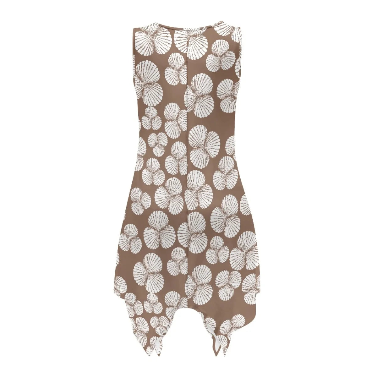 Custom All-Over Print Women's Sleeveless Irregular Hem Dress - High-Low Vacation Gown with Pockets