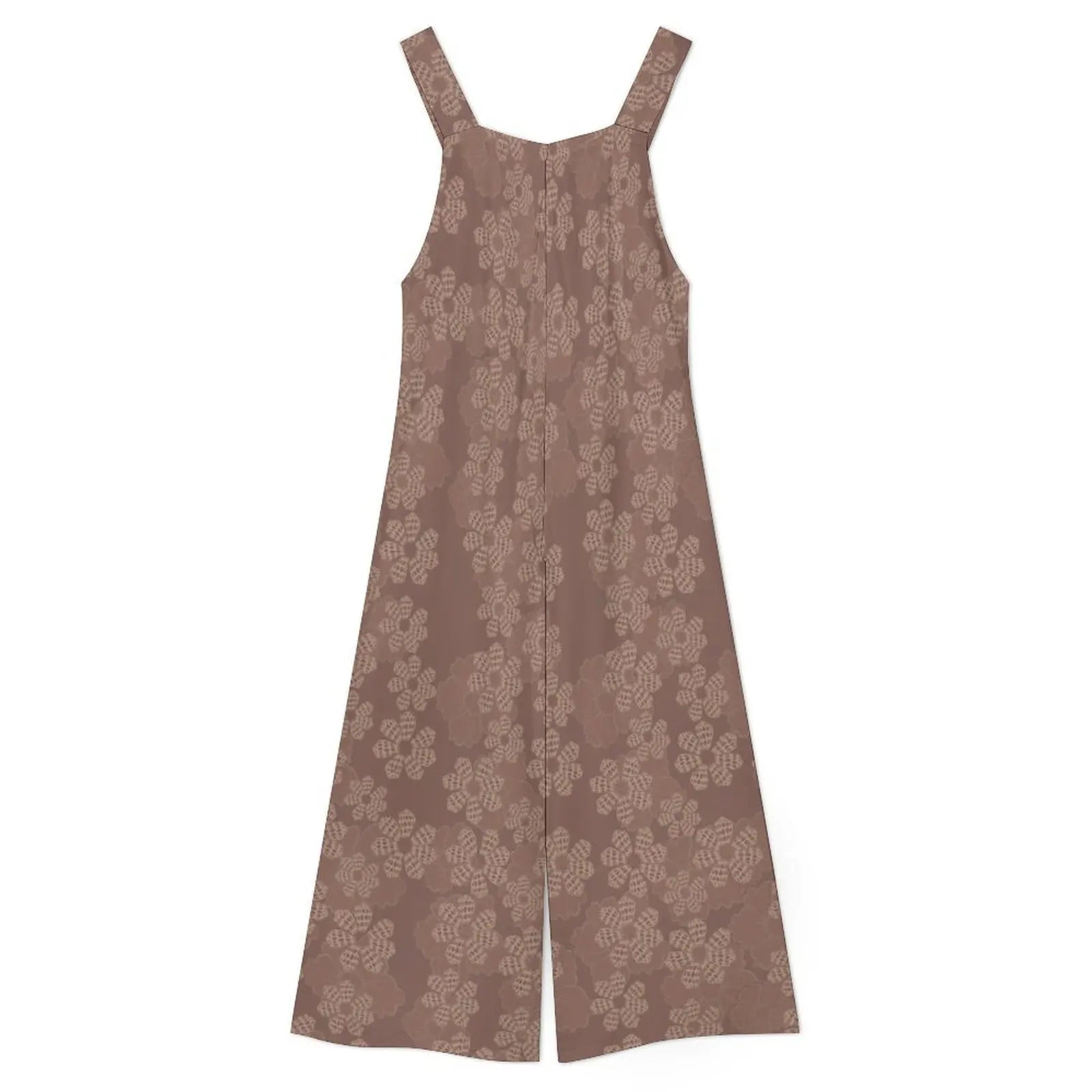 Custom All-Over Print Women's Camisole Wide-Leg Jumpsuit - Relaxed Square Neck Romper with Pockets