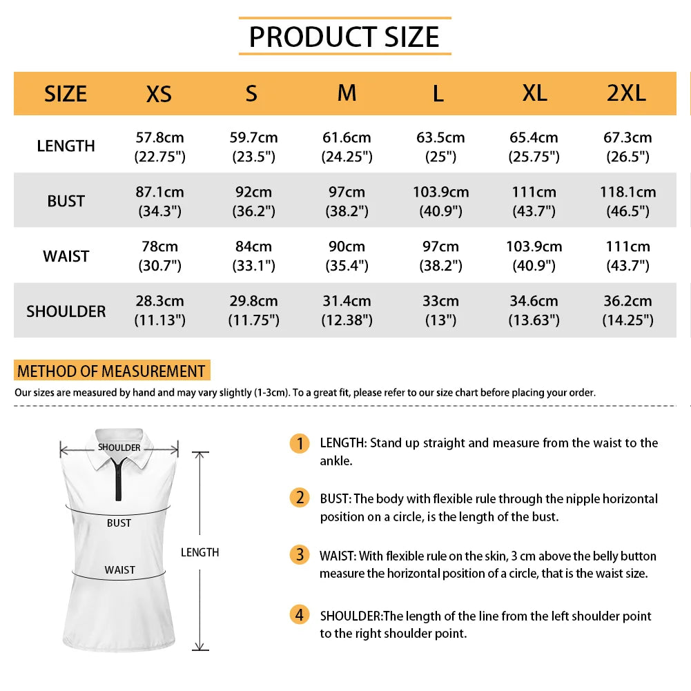 Custom All-Over Print Women's Sleeveless Golf Shirt - Performance 1/4 Zip Polo