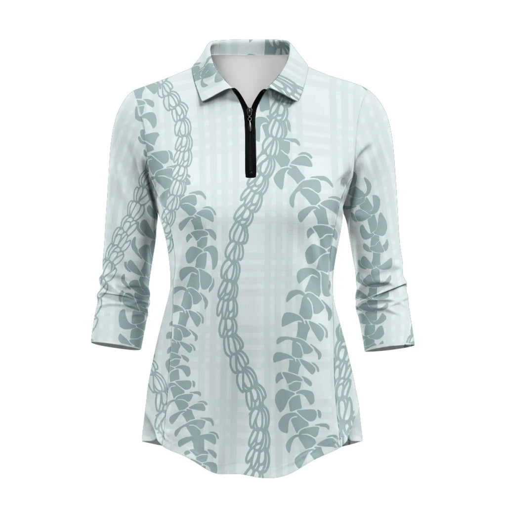 Custom Print Women's 3/4 Sleeve Golf Polo | Sun Protection & Quick-Dry