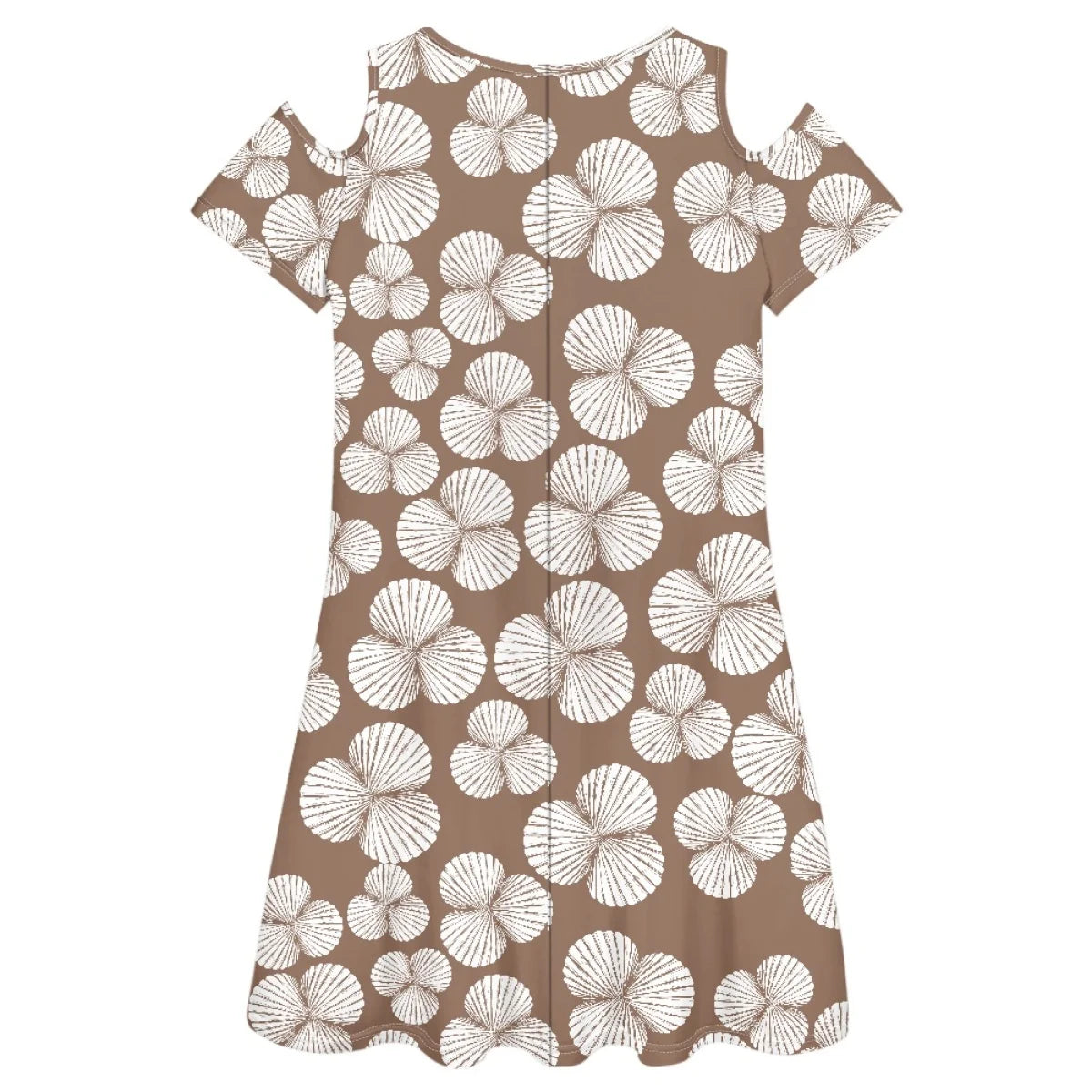 Custom All-Over Print Women's Cold-Shoulder Dress - Breezy Summer A-Line Gown