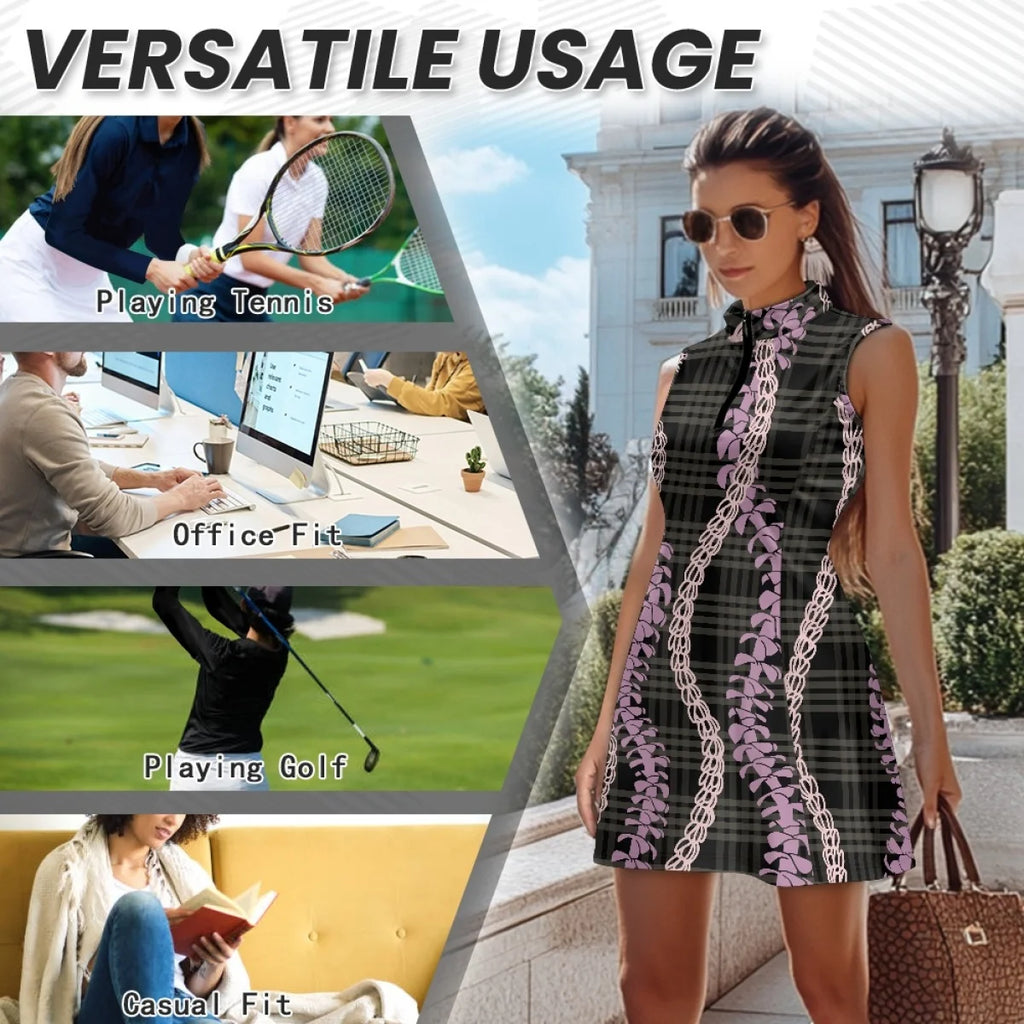 Custom Print Golf & Tennis Dress Set | High-Elasticity & Built-in Shorts