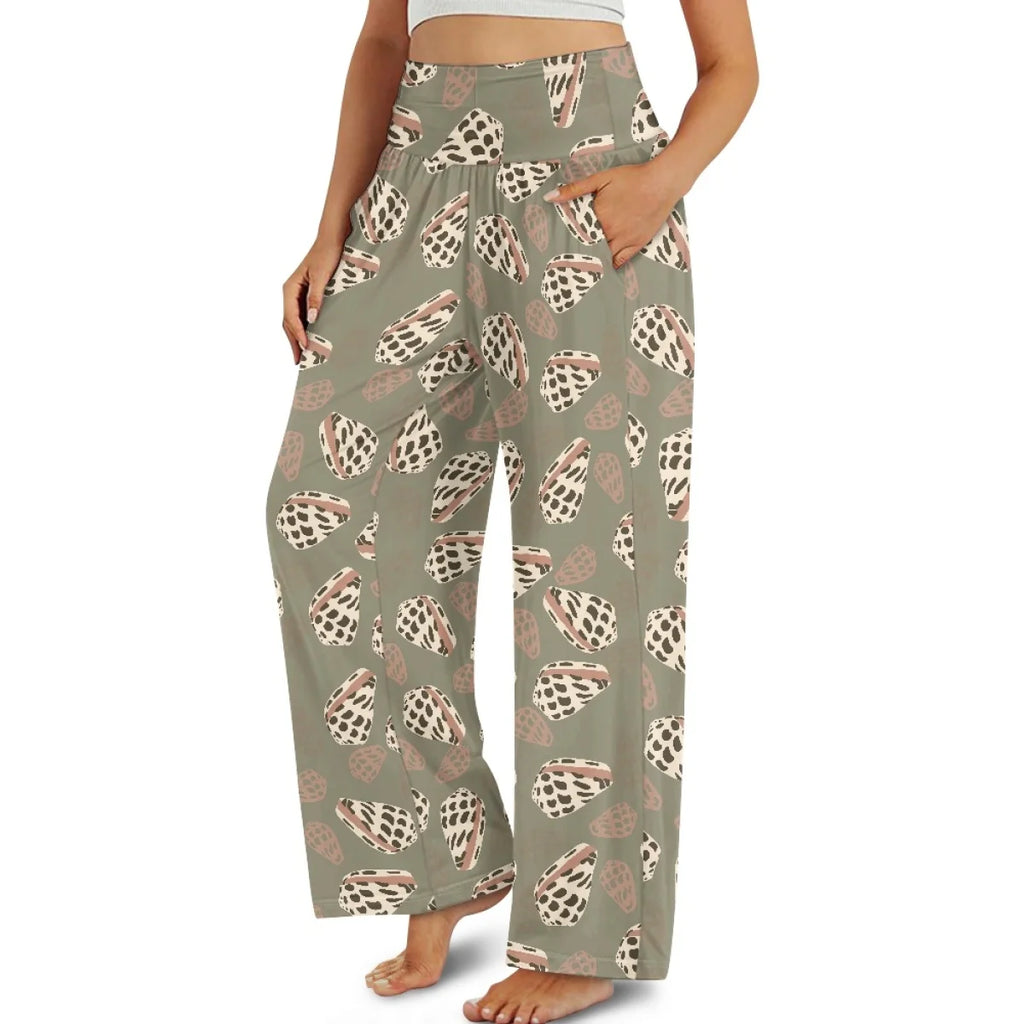 Custom All-Over Print Women's High-Waist Wide-Leg Pants - Flowy Summer Trousers