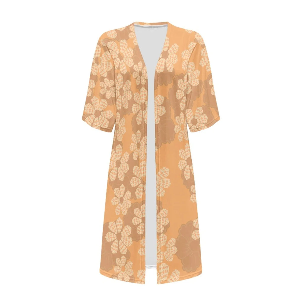 Custom All-Over Print Women's Mid-Length Cardigan Cape - Relaxed Batwing Sleeve Vacation Cover-up